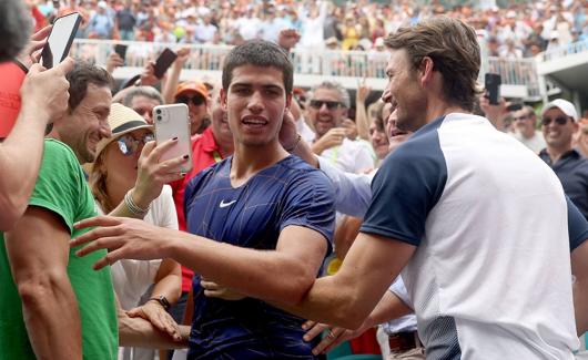 Alcaraz, con Juan Carlos Ferrero. 