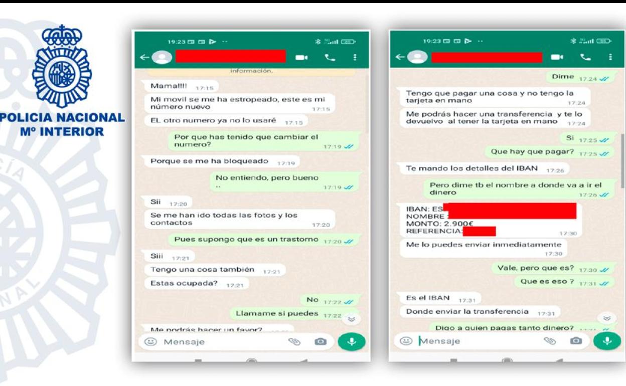 Una conversación en la que se identifica este tipo de estafa. 