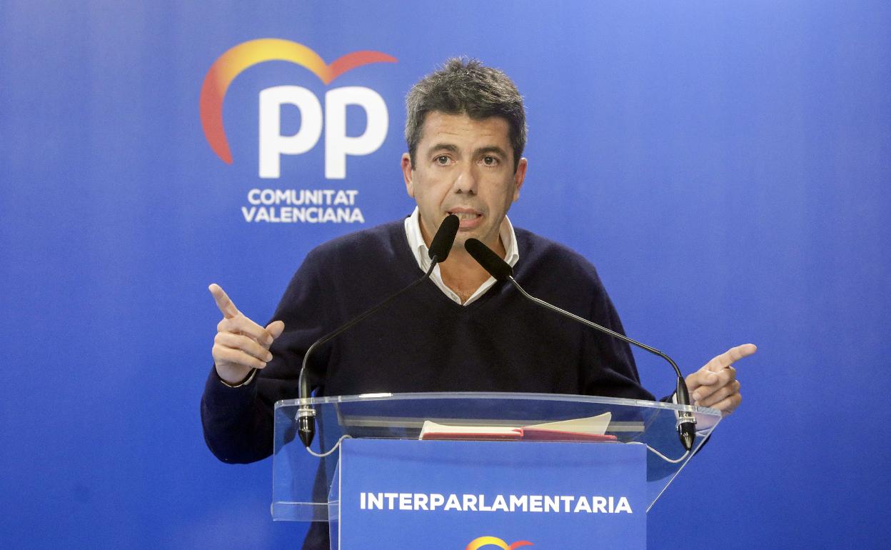 El presidente del PP valenciano Carlos Mazón. 