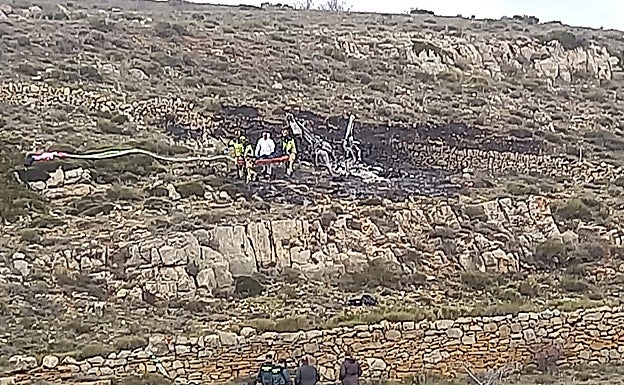 Dos muertos al estrellarse en Teruel una avioneta que había despegado del aeródromo de Vinaròs 