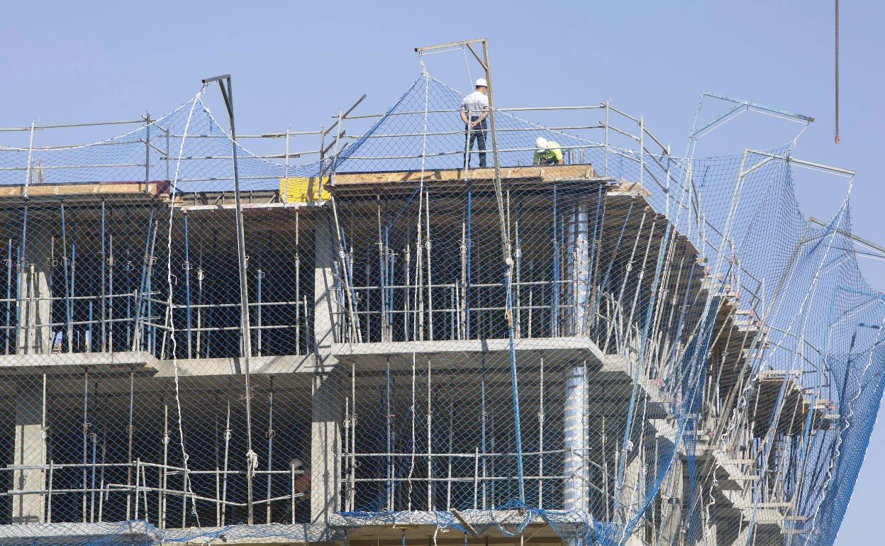 Un edificio en obras. 