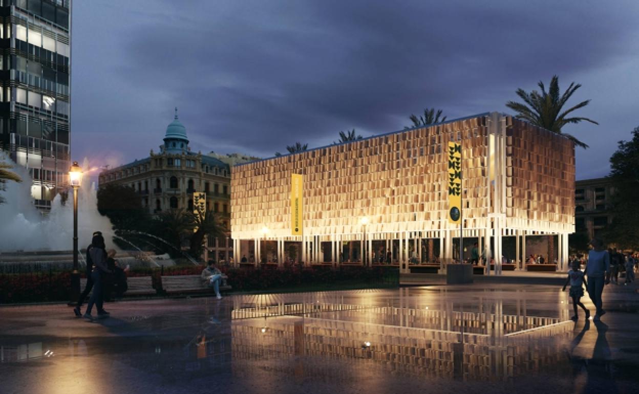 Edificio que se instalará en la plaza del Ayuntamiento.