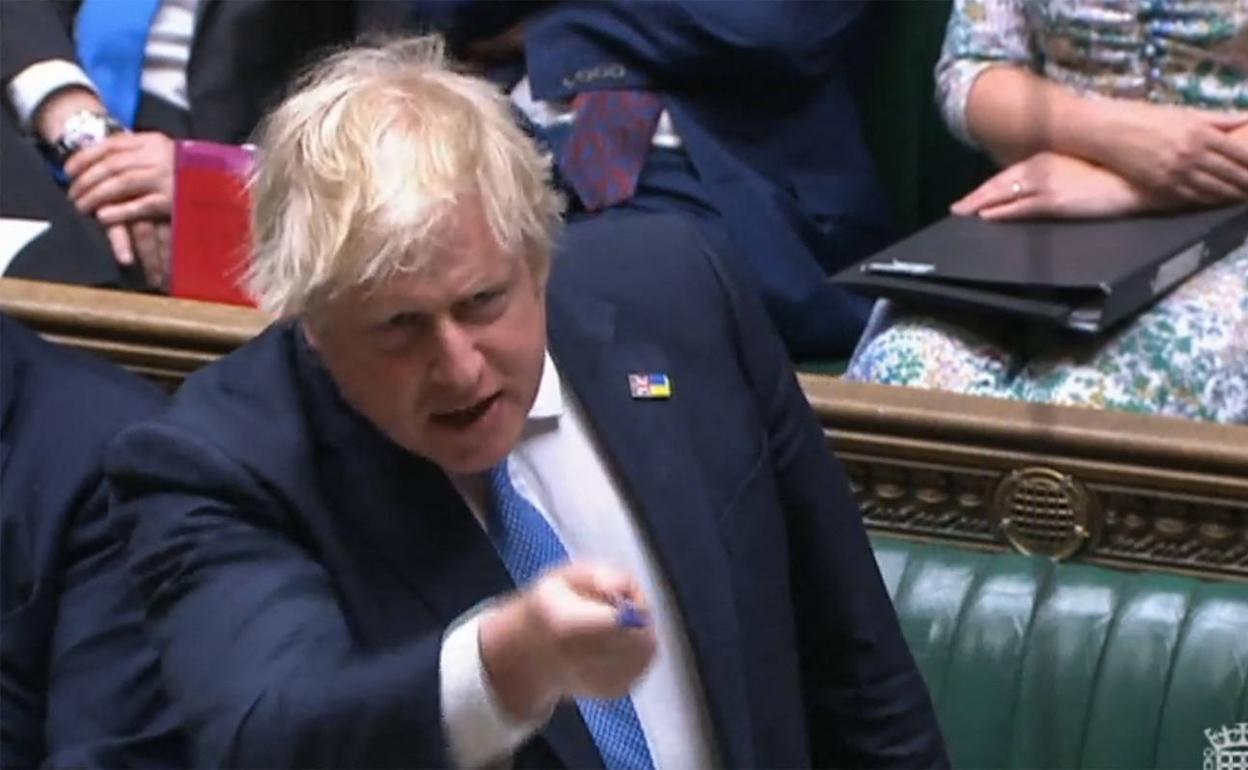 Boris Johnson, durante su intervención este martes en el Parlamento británico.