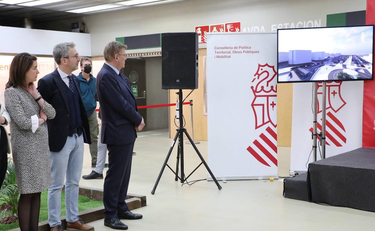 Presentación de la futura estación Alacant Intermodal, este miércoles en Luceros. 