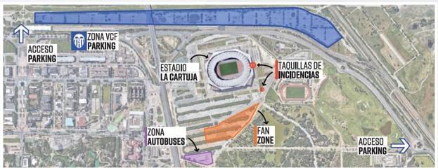 Mapa de acceso a La Cartuja. 