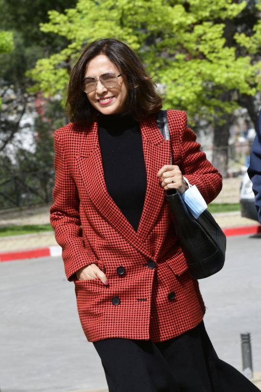 Isabel Gemio llega al tanatorio San Isidro