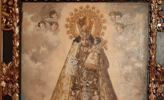 Cuadro de la Virgen de la pinacoteca de Lo Rat Penat de F. Badenes. 