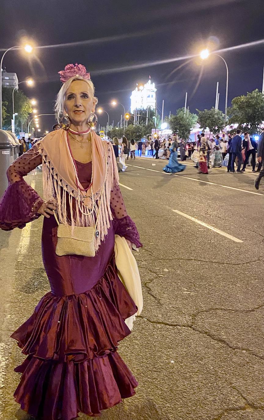 Amparo Llácer, que lució varios trajes de flamenca en su visita a Sevilla.