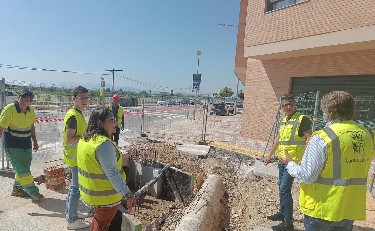 Visita a las obras del colector en Almussafes. 