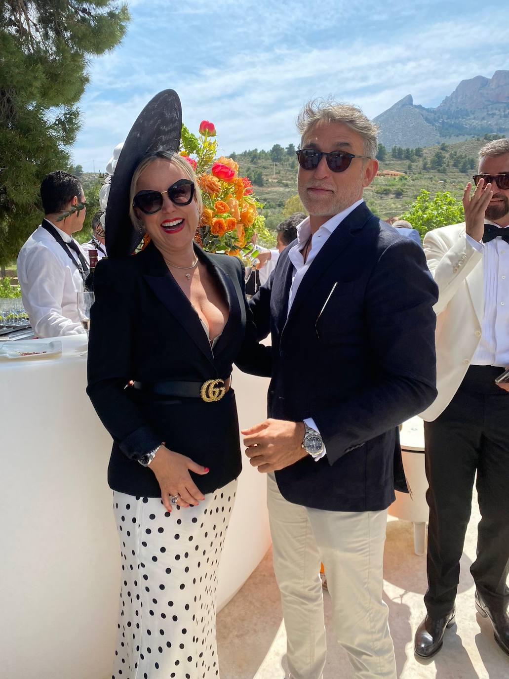 Inma Arriaga y Rafa Pérez Higón en la boda de Sergio Castells y Sergio Bernabeu.