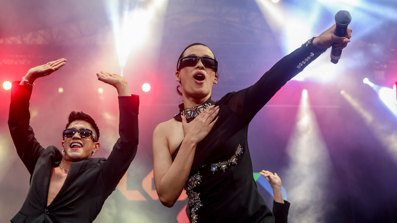 Actuación de Chanel en la Plaza Mayor de Madrid tras quedar tercera en Eurovisión 2022. 