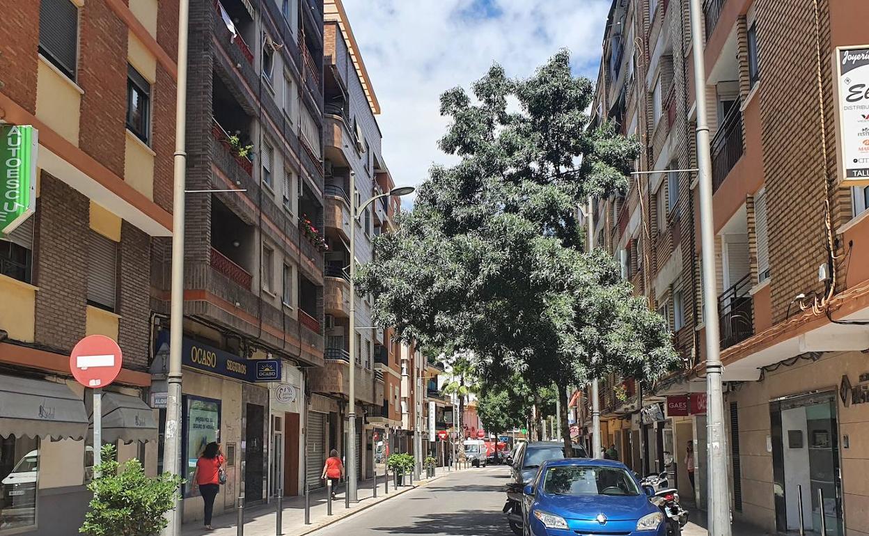 La carretera de Llíria de Burjassot. 