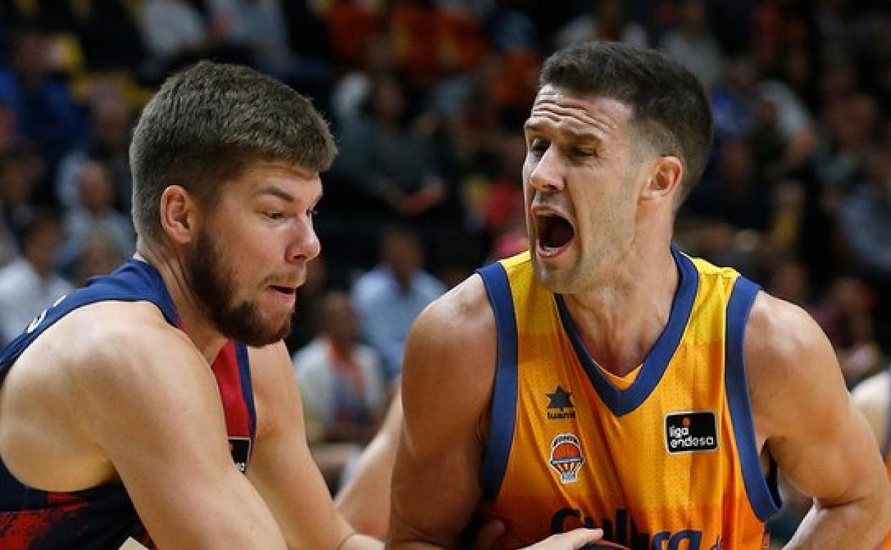 Xabi López-Arostegui, durante el partido contra el Baskonia