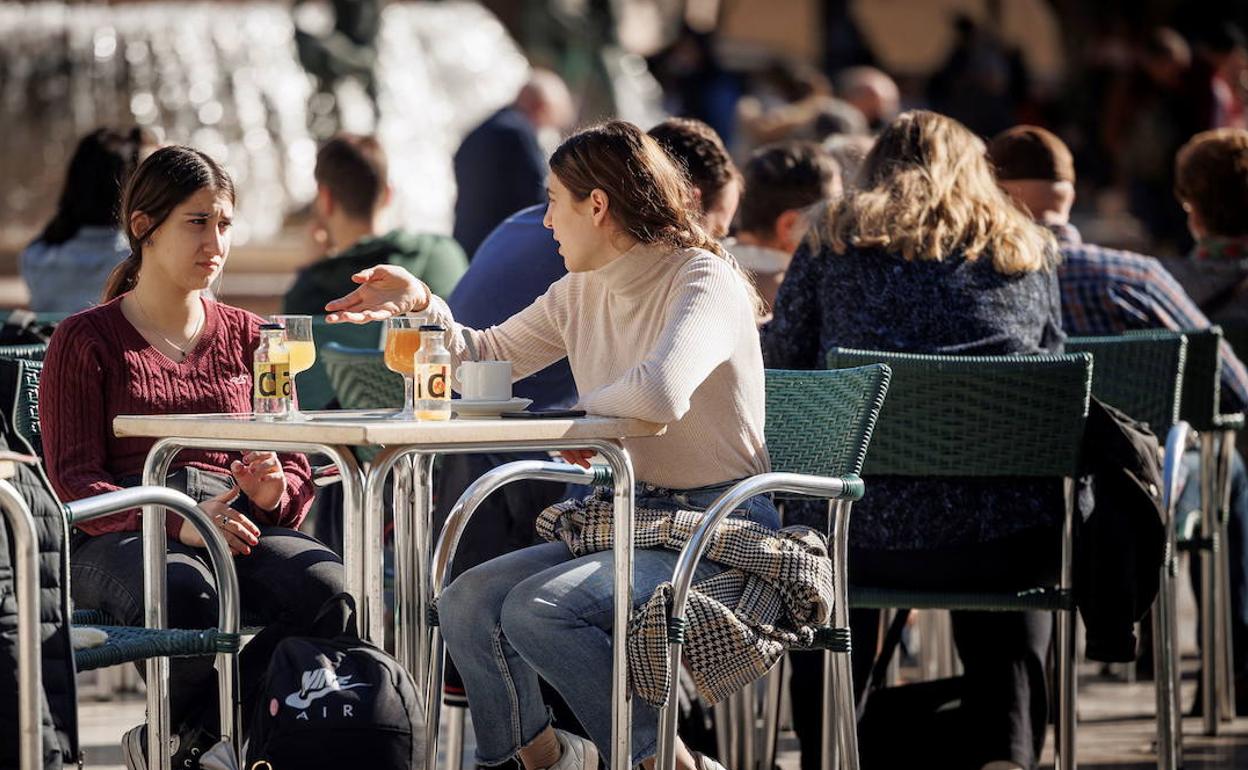 Una terraza de Valencia. 