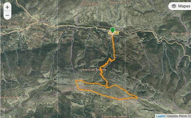 Ruta circular que descubre parte de la sierra de Serrella. 