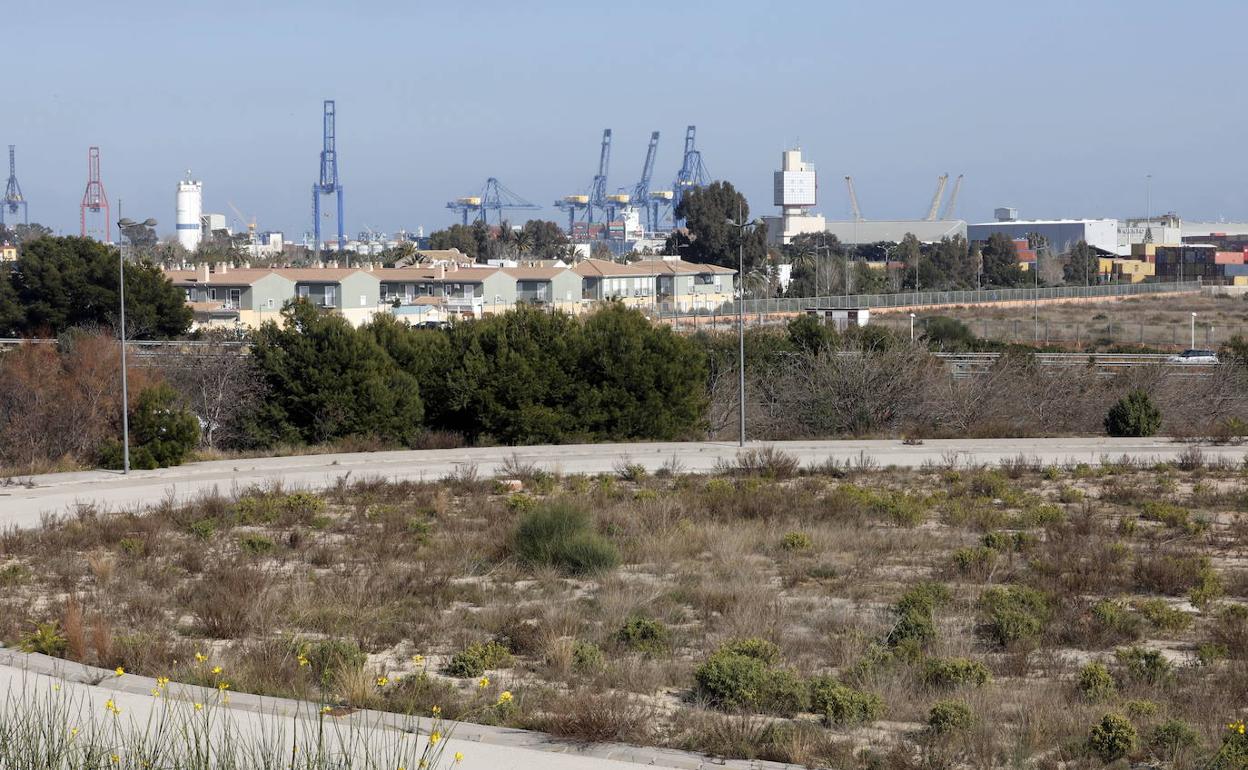 Vista de una parte de la Zona de Actividades Logísticas (ZAL) del puerto de Valencia. 