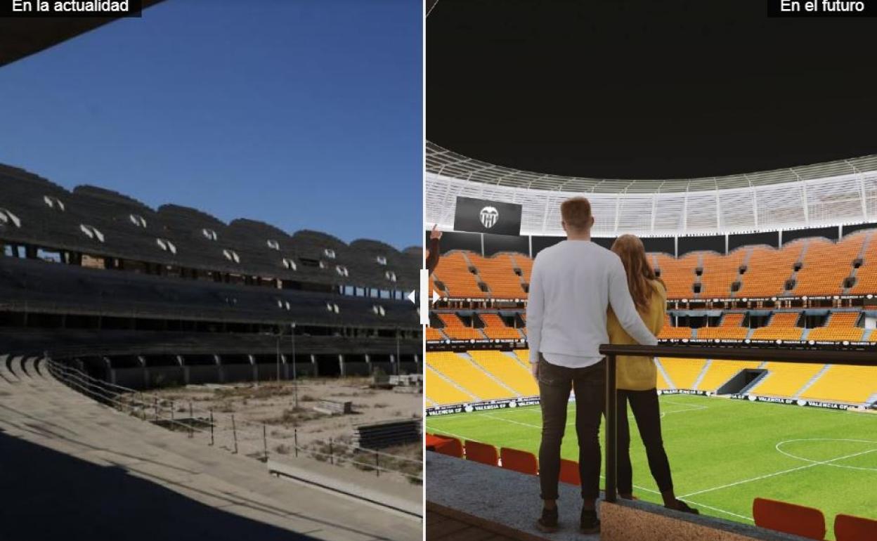 Cómo está y como será el estadio del Valencia CF. 