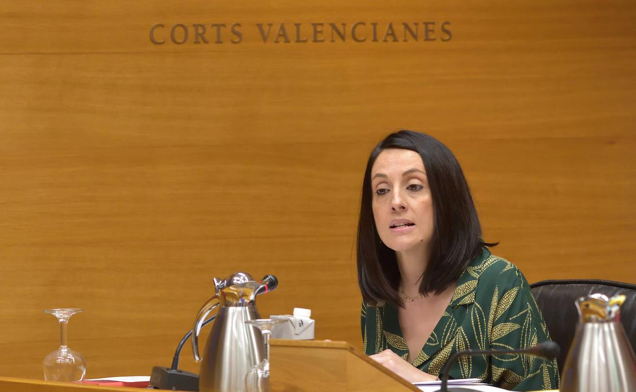 Rebeca Torró, durante su comparecencia en Les Corts. 