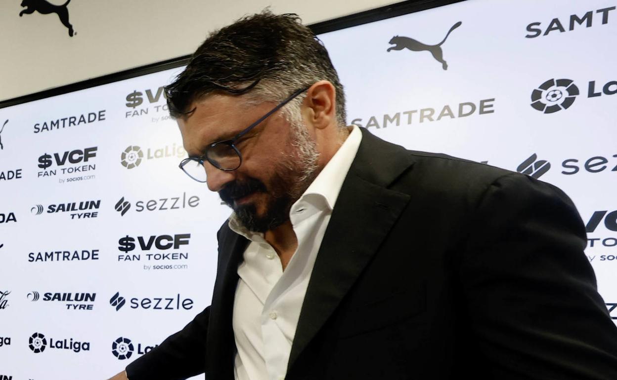 Gattuso, en su presentación como técnico del Valencia.