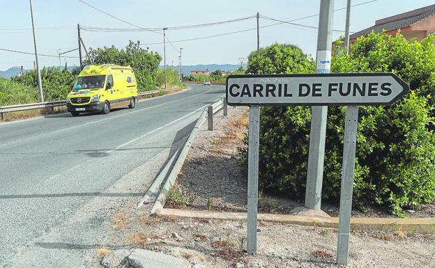 Carretera RM-560 que une Alcantarilla con la pedanía murciana de Javalí Viejo, donde fue atropellado el ciclista Alejandro Valverde.