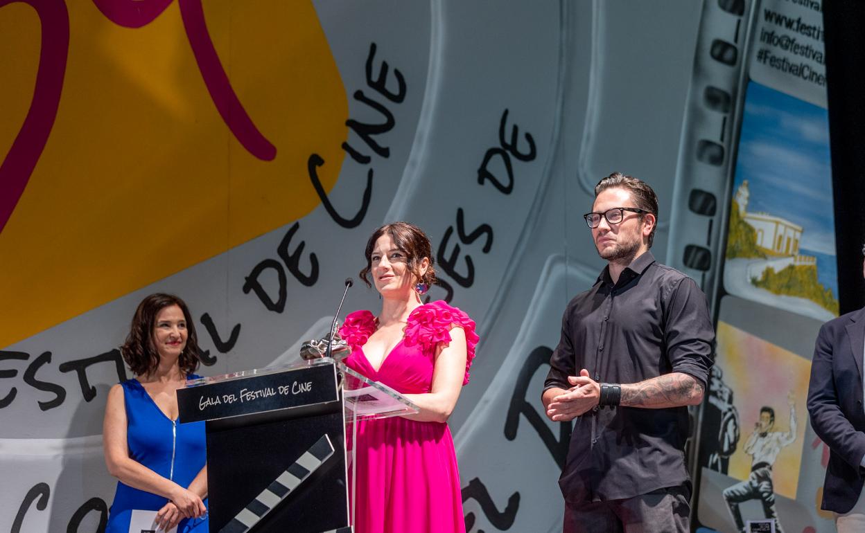 Susana Sampedro y Fernando Tato durante, directores de 'A entrevista', corto ganador del certamen
