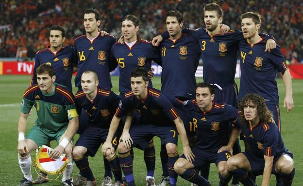 Once inicial con el que partió España en la final del Mundial de Sudáfrica.