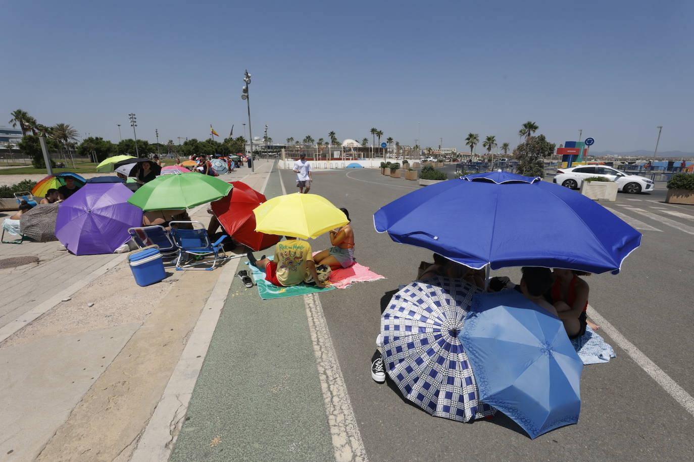 Fotos: Colas para ver a Rosalía en Valencia en plena ola de calor