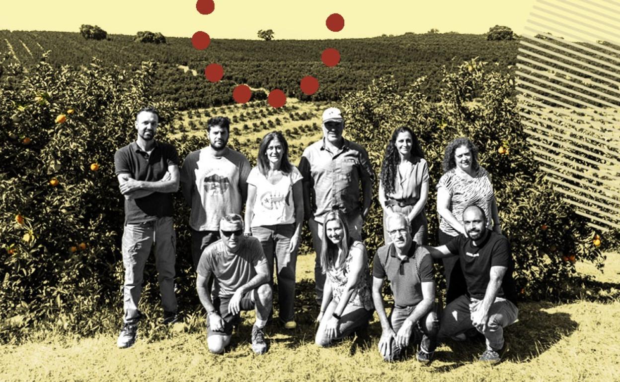 El equipo de técnicos agrícolas de Río Tinto. 