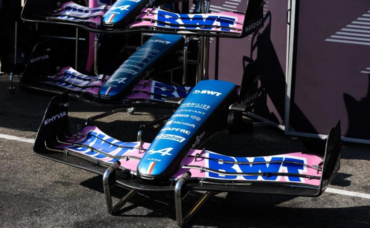 El Alpine de Fernando Alonso, en el circuito de Paul Ricard. 