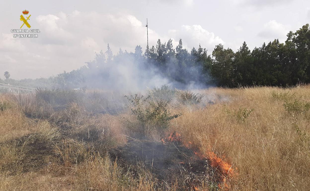 Uno de los incendios provocados. 