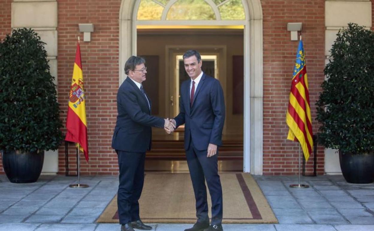 Ximo Puig y Pedro Sánchez, en la Moncloa. 