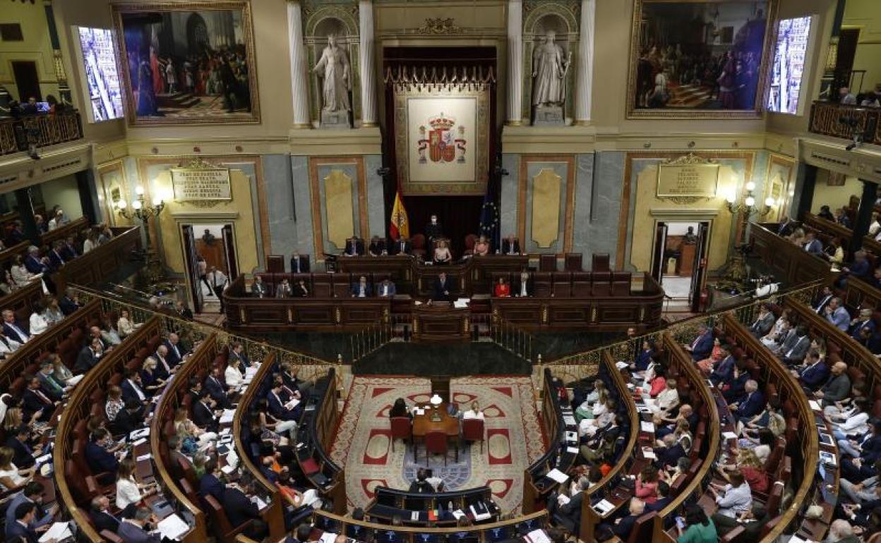 Vista panorámica del Congreso de los Diputados, durante el último debate del estado de la nación. 