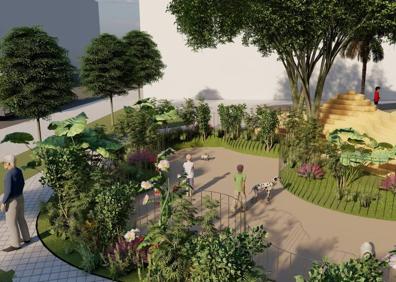 Imagen secundaria 1 - Barrio de Albors, Valencia | El Ayuntamiento licita la obra para renovar un jardín en Valencia