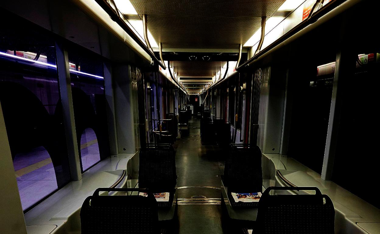 Un vagón del metro de Valencia. 