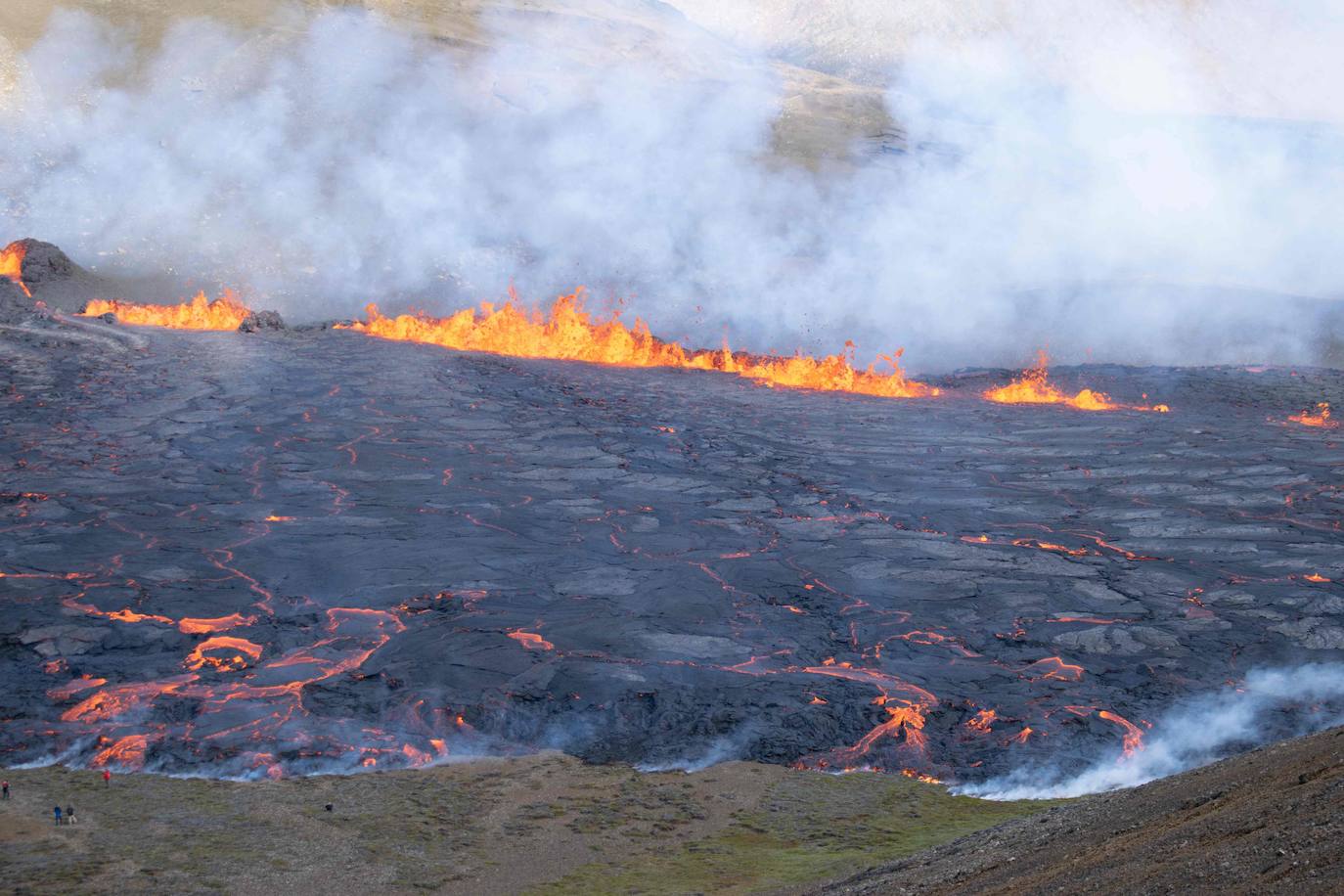 Fotos: Un volcán entra en erupción en Islandia