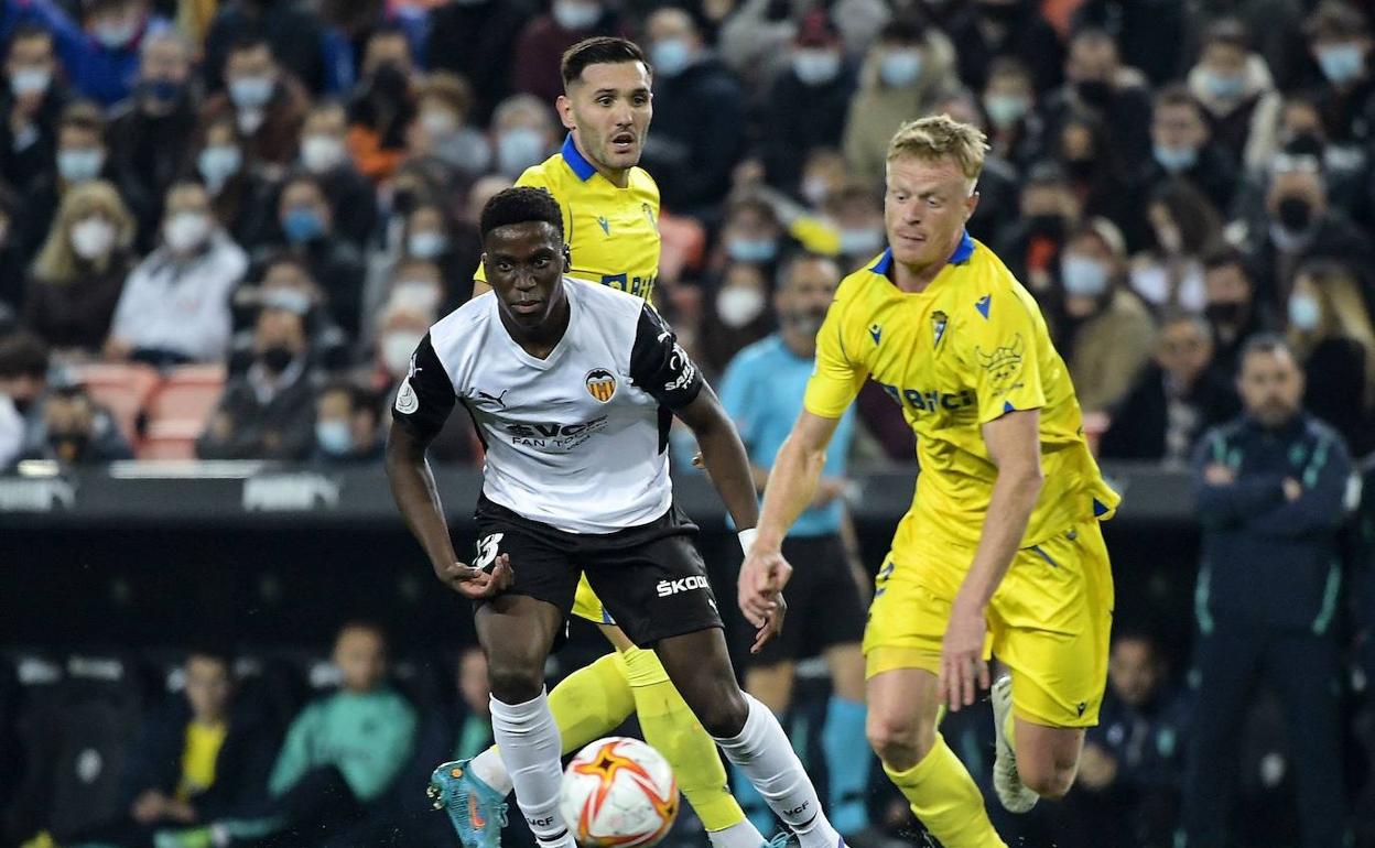 Ilaix Moriba, en los cuartos de final de Copa. 