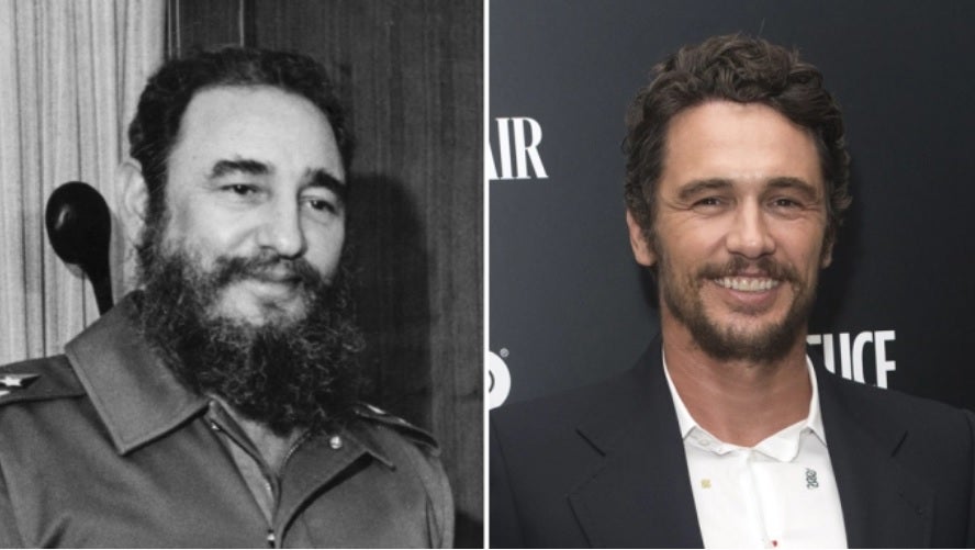 El actor James Franco (derecha) interpretará a Fidel Castro en una nueva película.