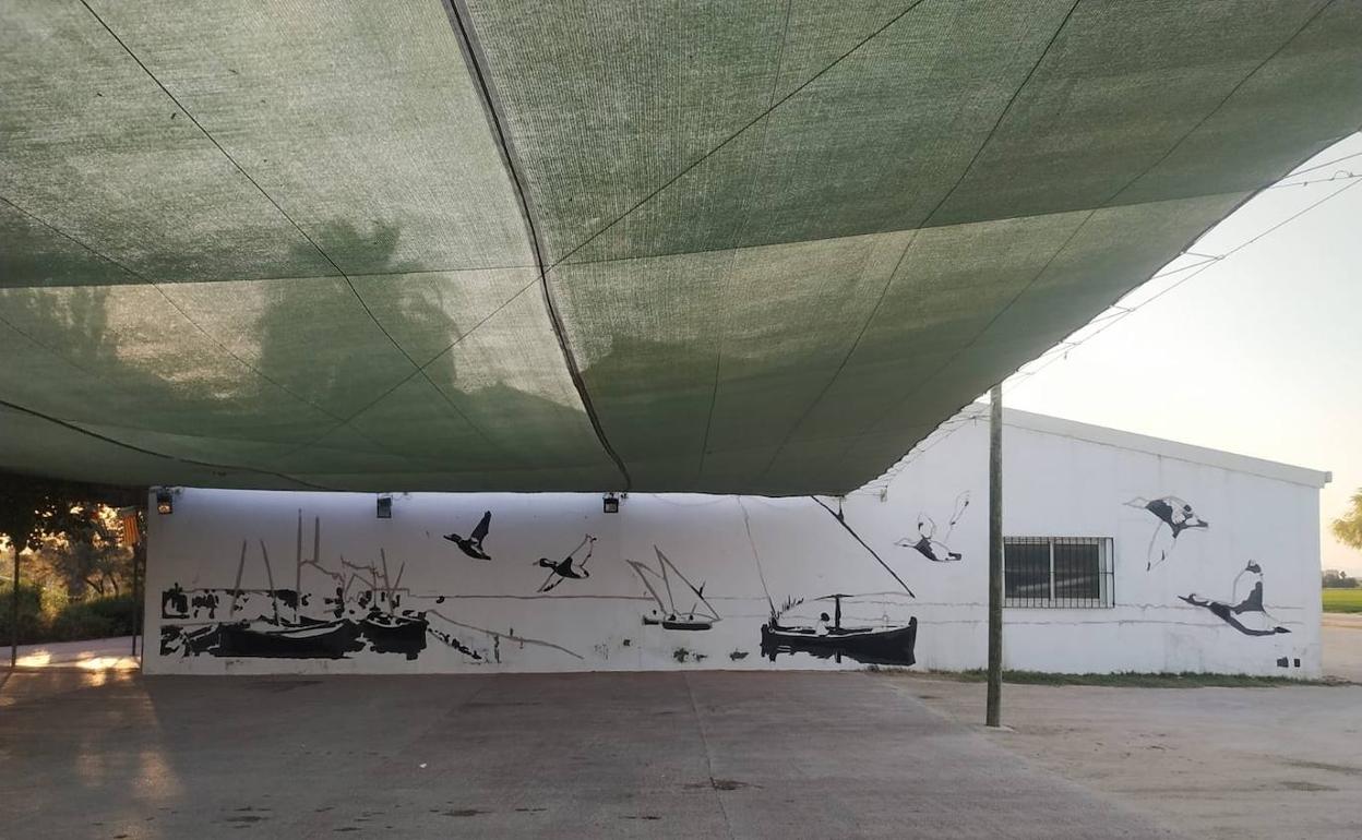 El mural en la Cofradía de pescadores. 