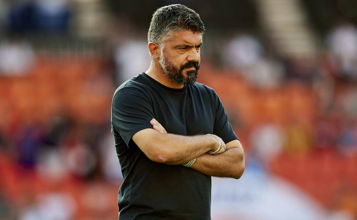 Gattuso, durante el partido ante el Girona.