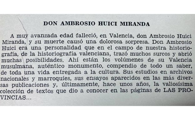 Nota en el Anuario de LAS PROVINCIAS de 1973 que da cuenta del fallecimiento del dueño de la librería. 