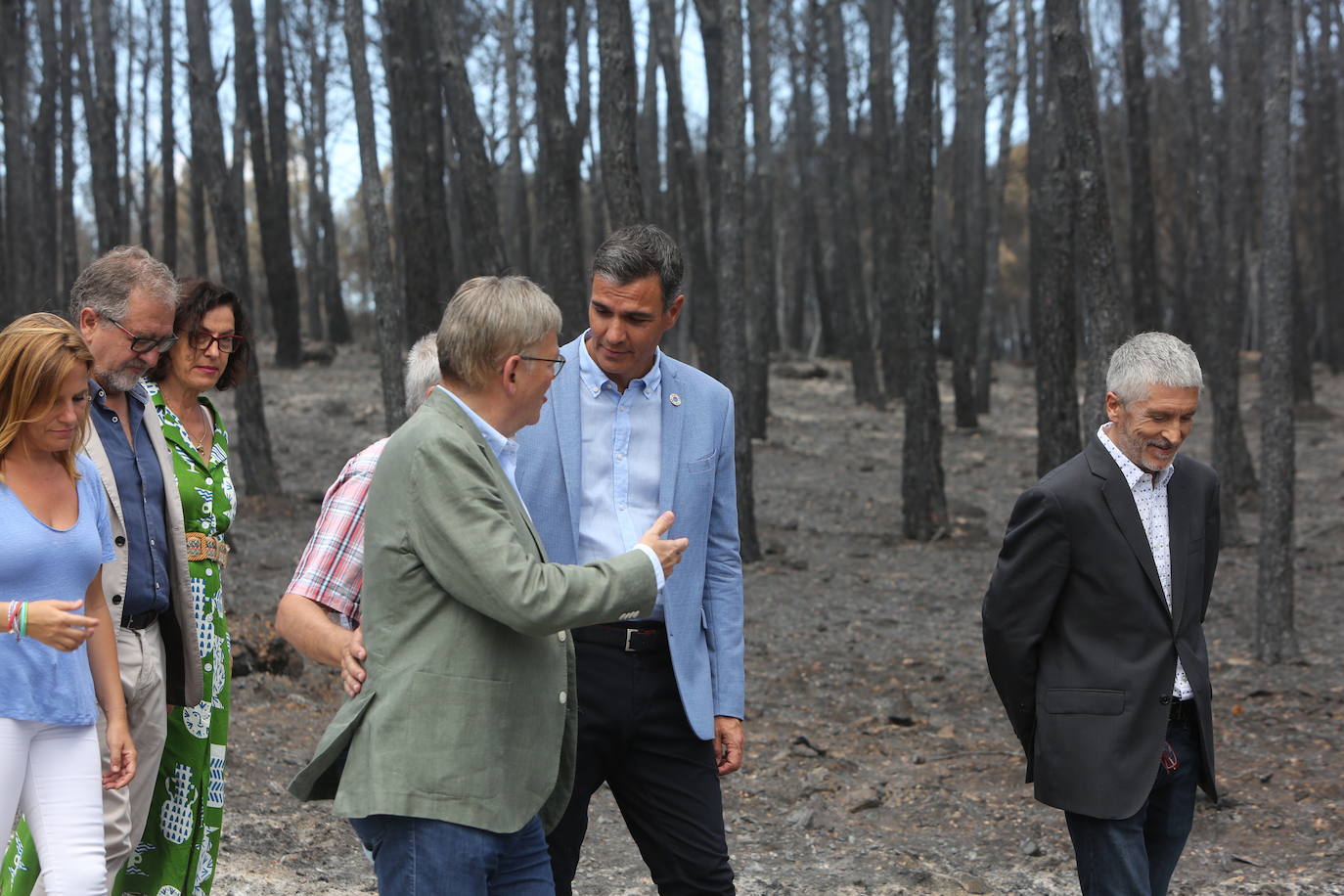 Fotos: Pedro Sánchez visita la zona afectada por el incendio de Bejís