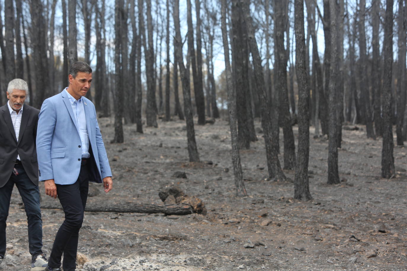 Fotos: Pedro Sánchez visita la zona afectada por el incendio de Bejís