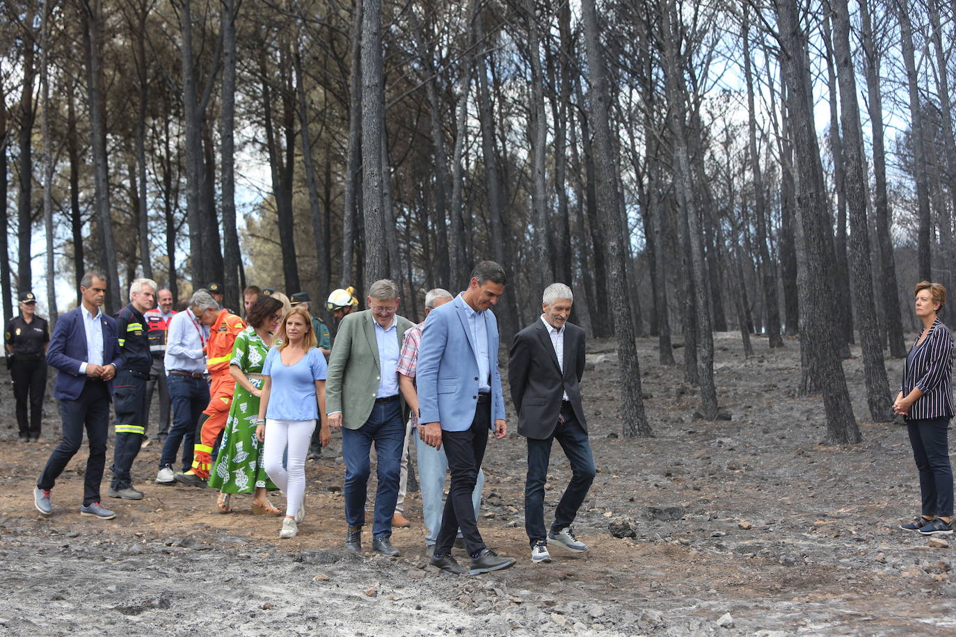 Fotos: Pedro Sánchez visita la zona afectada por el incendio de Bejís