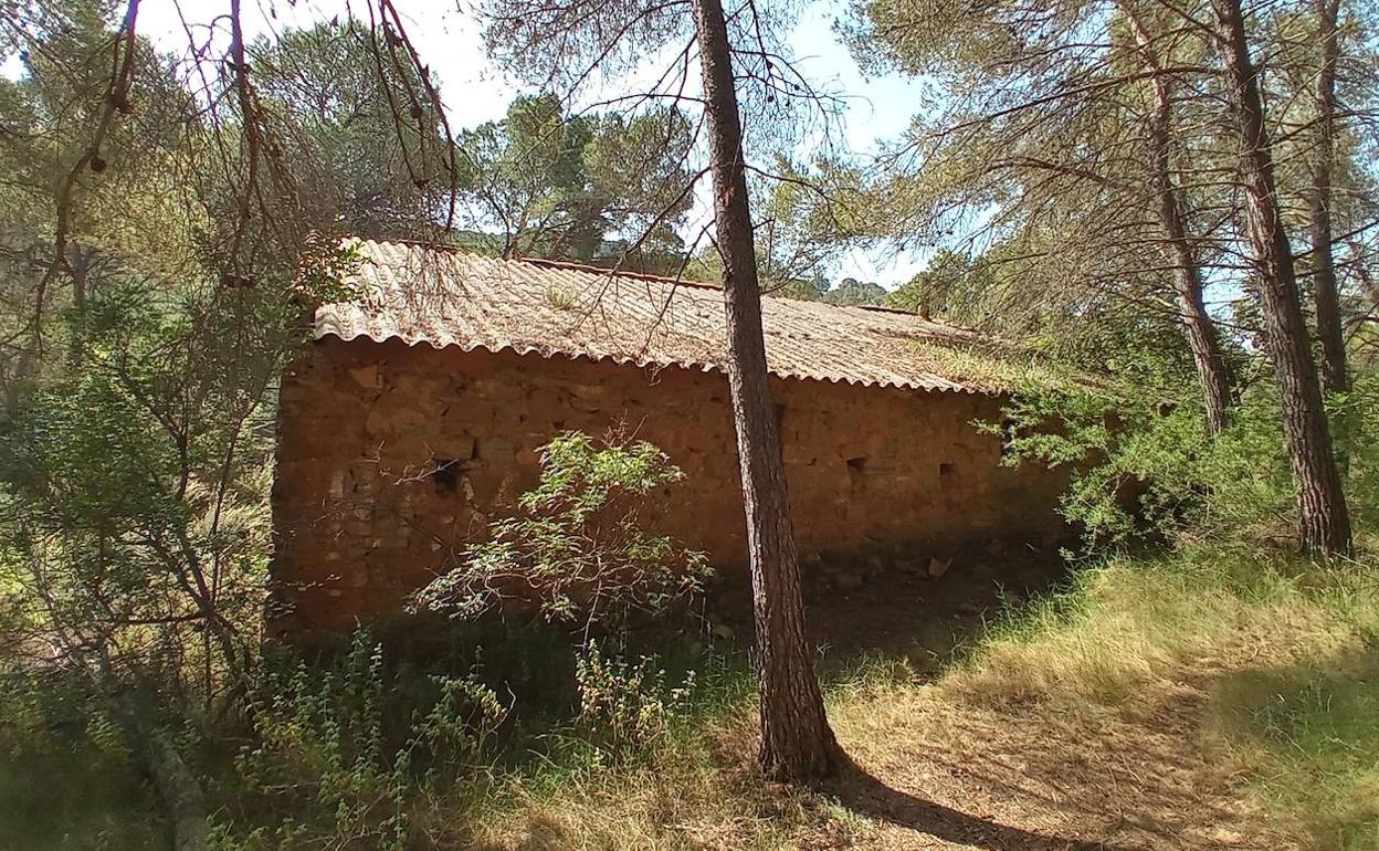 Exterior de la cabaña. 