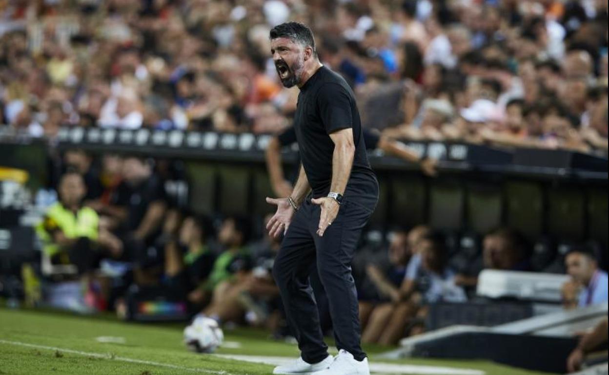 Gattuso, en Mestalla. 