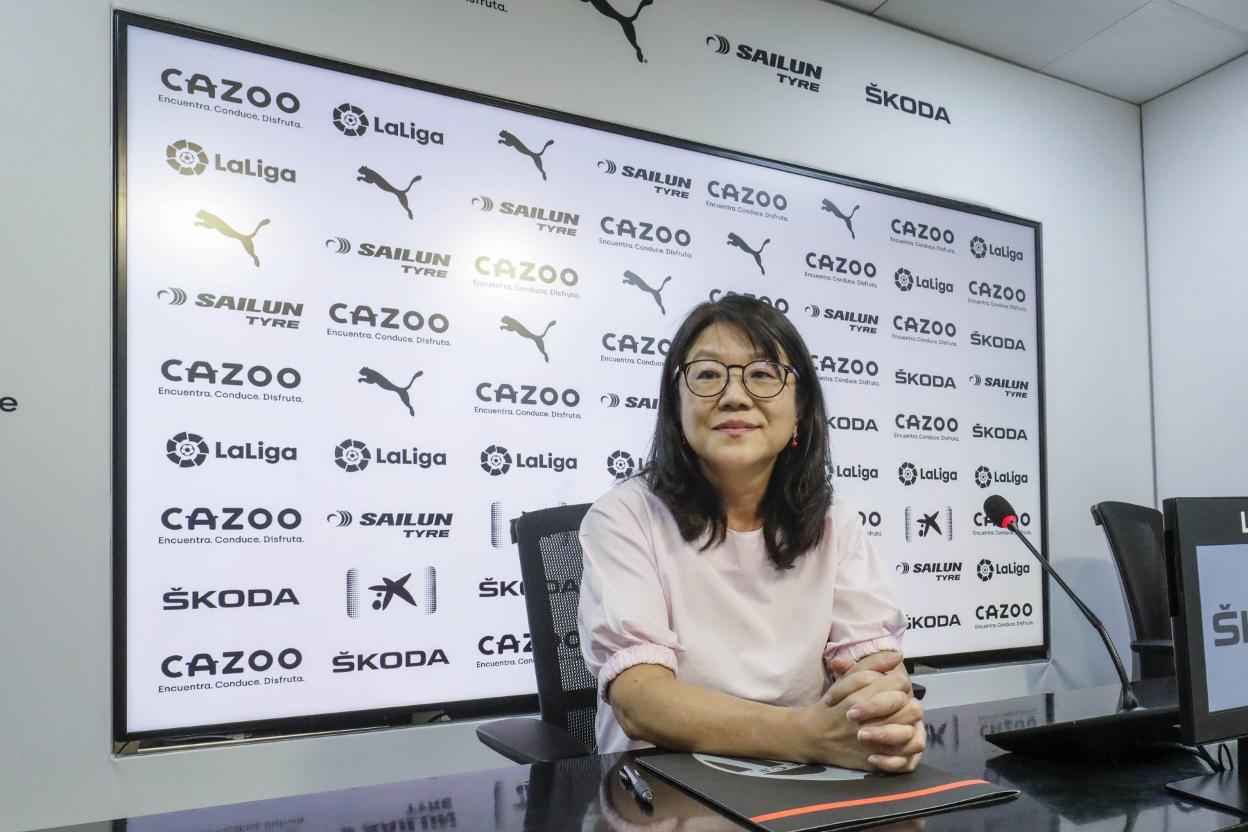 Layhoon, en la sala de prensa de Mestalla. irene marsilla