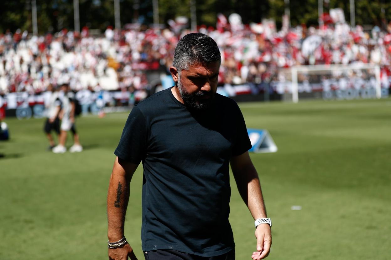 Gattuso, cabizbajo en Vallecas. afp