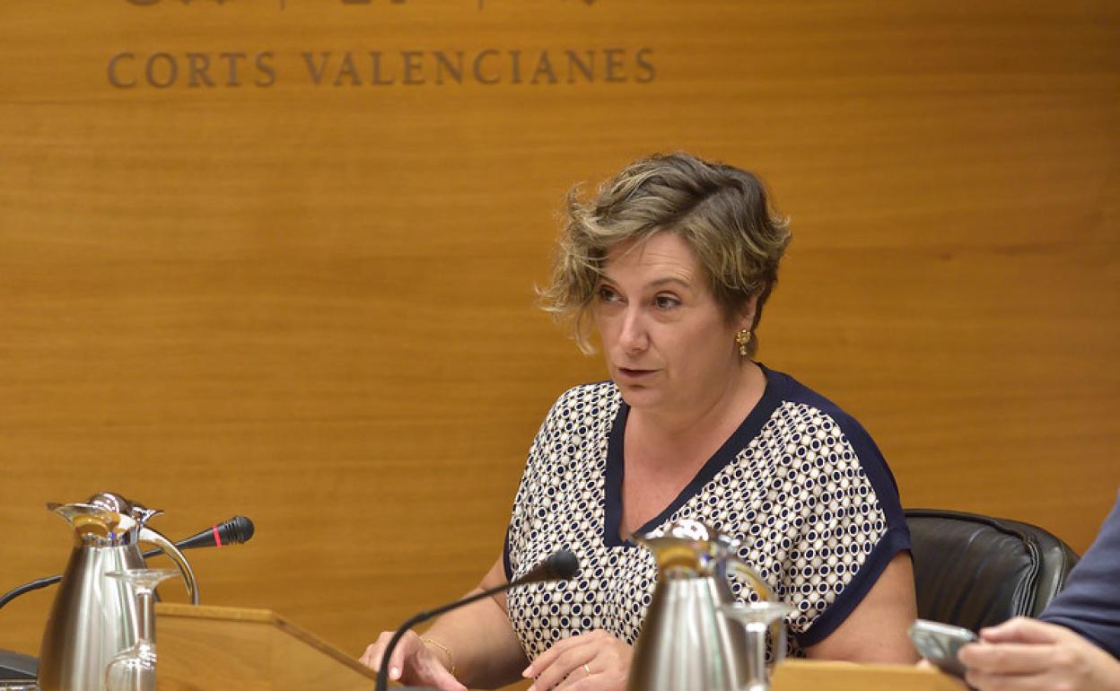 Raquel Tamarit durante su intervención en Les Corts. 