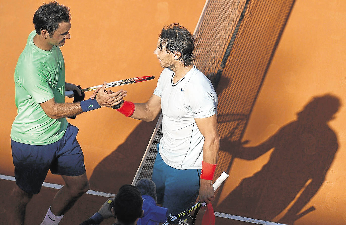 Federer y Nadal en 2013.