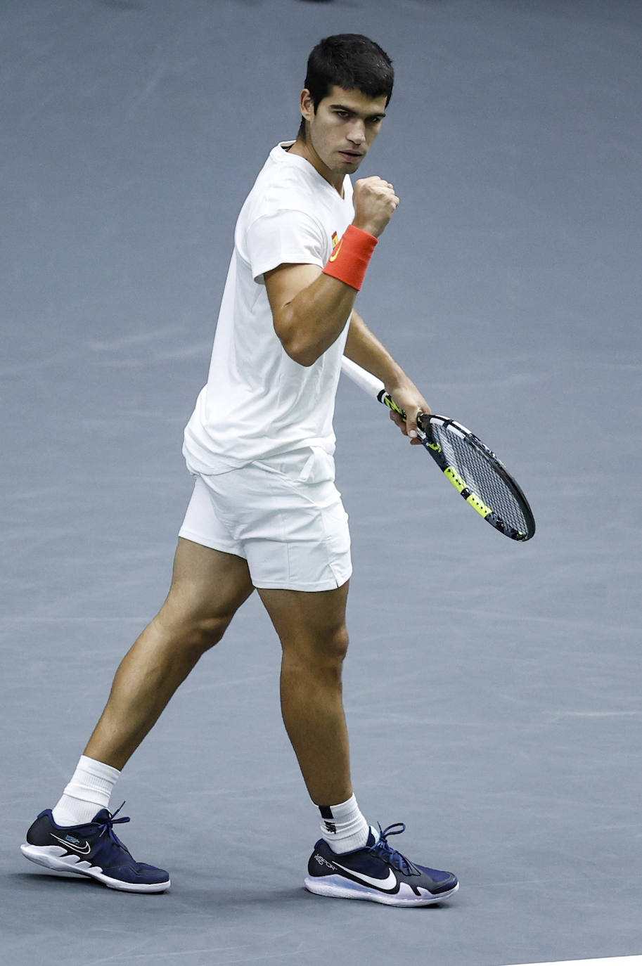 Alcaraz durante el partido.